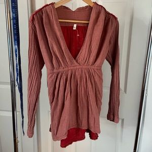 Free People Tie-back Shirt